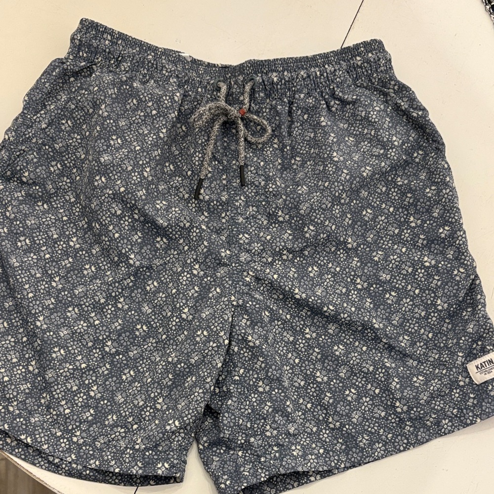 Katin Dark Blue Floral Swim Trunks